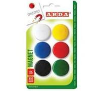 ARDA ACL02 aimant pour réfrigérateur Plastique Couleurs assorties, Noir, Bleu, Vert, Rouge, Blanc, Jaune 6 pièce(s)