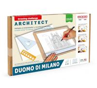 ARDA Architect Duomo di Milano ED01C - Kit de Dessin Technique Dôme de Milan dès 8 Ans - Géométrie et Architecture - Règle, Équerre, Gabarit, Portemine et Papier A4