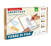 ARDA Architect Tour de Pise ED01B - Kit de Dessin Technique Tour de Pise dès 8 Ans - Géométrie et Architecture - Règle, Équerre, Gabarit Cercles, Portemine, Papier A4 et Livret Tutoriel