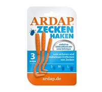 ARDAP Pince à tiques et crochet à tiques Pack de 3 - Simple et efficace - Pince à tiques professionnelle pour chiens, chats & pince à tiques pour humains - Fiable contre les tiques de toutes tailles