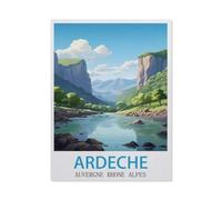 Ardèche Auvergne-Rhône-Alpes，Puzzles Personnalisés, 1000 Pièces Puzzle en Bois, pour Enfants Adultes Famille Jeu Difficulté Défi Puzzles（75x50cm）-GP37