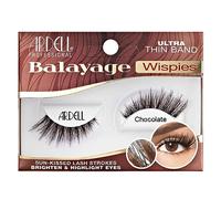 ARDELL Balayage Wispies - Chocolat - Faux cils avec bande ultra fine - Volume naturel et effet œil de chat - Mélange multidimensionnel marron et noir - Confortable et réutilisable