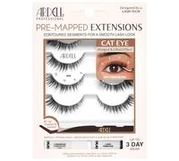 Ardell Kit d'extensions de cils pré-cartographiées - Faux cils œil de chat, bandes de cils segmentées réutilisables, durables avec colle à cils et dissolvant - Lot de 4