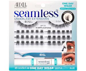 Ardell Kit d'extensions de cils sans couture - Faux cils courbés D - Kit d'extensions de cils à faire soi-même avec double adhésif et applicateur, jusqu'à 10 applications, longueurs de cils assorties