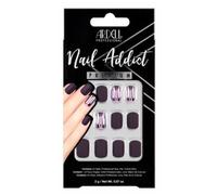 Ardell Nail Addict Burgundy Chrome Kit de 24 Ongles Artificiels - Finition Mate et Effet Chromé - Colle Incluse