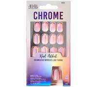 Ardell Nail Addict Chrome Press On Nails - Kit d'ongles tout-en-un de forme ronde courte Orb 1-Pack