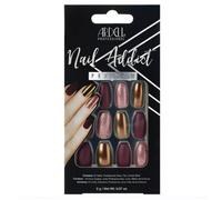 Ardell Nail Addict Red Cateye Kit de 28 Ongles Artificiels - Forme Ballerine, Effets Pailleté/Brillant/Mat - Colle Incluse