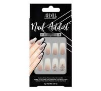 Ardell Nail Addict Rich Tan Ombre Kit de 28 Ongles Artificiels - Finition Mate avec Décorations en Cristal - Colle Incluse