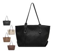 Arden Weaver Tote, Maison Ginza Bag, Woven Totes Designed for Everyday Use, Classic & Versatile (Black)