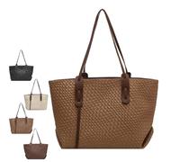 Arden Weaver Tote, Maison Ginza Bag, Woven Totes Designed for Everyday Use, Classic & Versatile (Khaki)