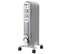 Ardes Radiateur à huile mobile AR4R07S CURVY7 7 éléments 1500 W Thermostat Blanc/Gris