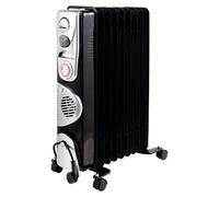 Ardes Radiateur à huile AR4R09BTTE OILO 9TT – 9 éléments, 2500 W, minuterie, roues, noir/argent