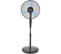 Ardes AR5EA41PB Easy 41PB PLUS Ventilateur sur pied rond 3 pales 40 cm, hauteur 130 cm, 3 niveaux de vitesse, design premium total noir