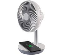 Ardes AR5F04WC CHARGY Ventilateur de table portable, avec charge à induction pour smartphone, prise USB pour Power Bank, recharge sans fil, 3 pales Ø 15 cm, 5 W