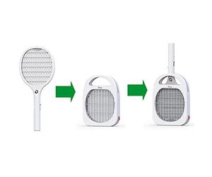 ARDES - ARS608 Excalibur Raquette à Moustique électrique Multifonction - Raquette Amovible, Suspendue ou de Soutien - Raquette Rechargeable avec lumière pour moustiques Insectes