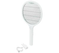 Ardes - Arzansc02 Raquette Anti-Moustiques Électrique avec Alimentation Ca-CC et Câble USB, Double Interrupteur de Sécurité, Blanc