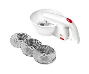 Ardes VEGGY Machine Électrique pour Purées et Crèmes avec 3 Disques de Coupe en Acier Inoxydable, Idéale pour Légumes, Tomates et Aliments pour Bébés