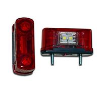 Ardillion Lot de 2 feux de plaque d'immatriculation LED rouges multi tension pour camping-car, camionnette, remorque, camion, caravane, camping-car, universel 12 V 24 V