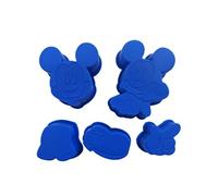 ARDITEX 5 Petits moules souples Mickey MODELE BLEU - En silicone - Dim : de 4 à 7.5 cm