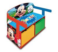ARDITEX - Banc pupitre en Bois pour Enfants Convertible en Bureau avec Espace de Rangement inférieur Mickey Mouse de Disney - 60x47x56cm - Couleur Rouge et Bleu - Idéal pour Chambre d’Enfant