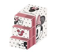 ARDITEX, Coffret Cadeau Femme Minnie Mouse avec 3 Tiroirs, Boîte à Bijoux Fille, Boîte Carton Parfaite pour Rangement Bijoux, Photos, Travaux Manuels, Couture, 9.5X7X15 Cm
