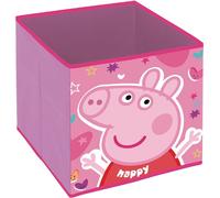 ARDITEX Boîte pliable pour enfants Peppa Wutz, seau en tissu pour vêtements, livres, jouets, balles, récipient et organisateur en tissu, carré, 31 x 31 x 31 cm