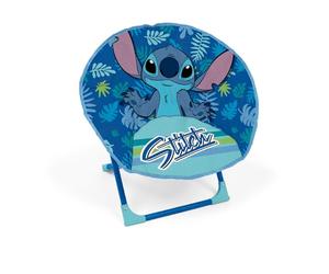 ARDITEX Chaise en forme de lune Disney Lilo & Stitch - Structure en métal - Siège en polyester - Pliable - Peu encombrant - Design dessin animé - Blanc - 50 x 50 x 50 cm