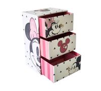 ARDITEX, Coffret Cadeau Femme Minnie Mouse avec 3 Tiroirs, Boîte à Bijoux Fille, Boîte Carton Parfaite pour Rangement Bijoux, Photos, Travaux Manuels, Couture, 9.5X7X15 Cm