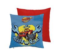 ARDITEX Coussin Rond Réversible en Polyester sous Licence Blaze et Les Monster Machines Dimensions: 35x35cm, Polyester, Multicolore, 35 x 10 x 35 cm