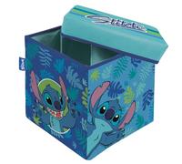 ARDITEX - Cube pliable pour enfants Stitch avec couvercle rembourré et fonction assise - Licence Officielle Disney - 30x30x30 cm - Rangement textile solide et coloré