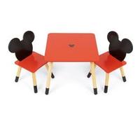 ARDITEX Ensemble Table En Bois - MICKEY (50X50X44CM) + 2 Chaises (26,5X26,5X50CM) multicolore G