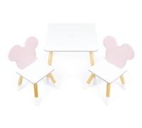 ARDITEX Ensemble Table En Bois - MINNIE (50X50X44CM) + 2 Chaises (26,5X26,5X50CM) multicolore G