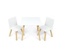 Arditex – Ensemble table et 2 chaises en bois pour enfants 50x50x44/26,5x26,5x50 cm Doré