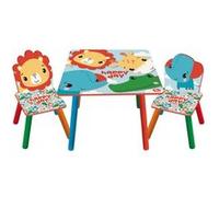 ARDITEX FP10298 Ensemble de table (50x50x44cm) et 2 chaises (26.5x26.5x50cm) en bois de MATTEL-Fisher-Price Multicolors G