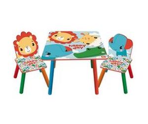 ARDITEX FP10298 Ensemble de table (50x50x44cm) et 2 chaises (26.5x26.5x50cm) en bois de MATTEL-Fisher-Price Multicolors G