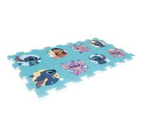 ARDITEX - Jeu de tapis en forme de puzzle fabriqué en mousse de Disney Stitch et Angel - 111 x 57 cm - Couleur bleue