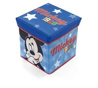 ARDITEX Mickey Mouse Boîte de Rangement en Tissu avec Couvercle pour vêtements, Livres, Jouets, balles et siège pour Enfant 30 x 30 x 30 cm