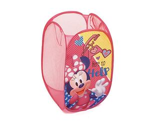 ARDITEX Minnie Mouse Panier de Rangement, Polyester, Rose, 36 x 36 x 58 cm