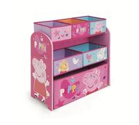 ARDITEX - Organisateur en Bois avec 6 bacs en Tissu à l’effigie de Peppa Pig - 62x30x60 cm - Couleur Rose - Parfait pour Ranger Les Jouets dans Une Chambre d’Enfant