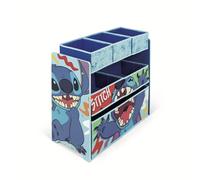 ARDITEX - Organisateur en bois avec 6 bacs en tissu à l’effigie de Stitch de Disney - 62x30x60 cm - Couleur bleu - Parfait pour ranger les jouets dans une chambre d’enfant