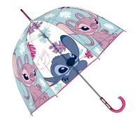 ARDITEX Parapluie transparent Lilo & Stitch, EVA, 67 cm de diamètre, forme bulle, ouverture manuelle, 8 panneaux