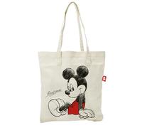 ARDITEX - Sac Tote Bag en Coton 37x41cm - Croquis de Mickey Assis - Écologique et Réutilisable - Licence Officielle Disney