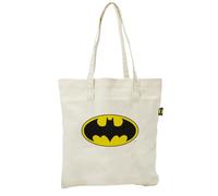 ARDITEX - Sac Tote Bag en Coton 37x41cm - Logo Classique Batman Jaune - Écologique et Réutilisable - Licence Officielle DC Comics