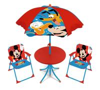 Arditex – Set enfant Disney Mickey 4 pièces (table, 2 chaises, parasol) Multicolore