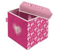 ARDITEX Siège de rangement textile pliable de 30 x 30 x 30 cm de Barbie