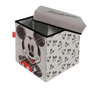 ARDITEX Siège de rangement textile pliable de 30 x 30 x 30 cm de Mickey