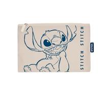 ARDITEX Stitch Trousse de Toilette Plate zippée, 22,5 x 16 cm | Trousse compacte zippée pour les cosmétiques et petits accessoires.