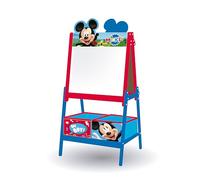 ARDITEX - Tableau pour enfants de Disney Mickey Mouse avec double surface pour craie et feutre et 2 bacs en tissu pour le rangement - 54x45x117cm - Bacs de 24x30x15cm - rouge