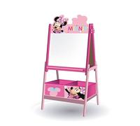 ARDITEX - Tableau pour enfants de Disney Minnie Mouse avec double surface pour craie et feutre et 2 bacs en tissu pour le rangement - 54x45x117cm - Bacs de 24x30x15cm - rose