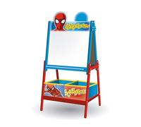 ARDITEX - Tableau pour enfants de Marvel Spiderman avec double surface pour craie et feutre et 2 bacs en tissu pour le rangement - 54x45x117cm - Bacs de 24x30x15cm - bleu et rouge